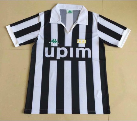 Juventus 91/92 Home Black&White Soccer Jersey